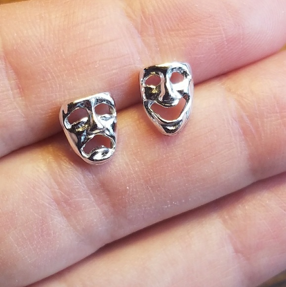 Vintage Jewelry - *RARE* Vintage Sterling Comedy Tragedy Studs